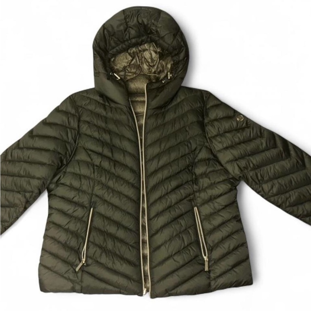 Michael Kors Olive Green Reversible Coat